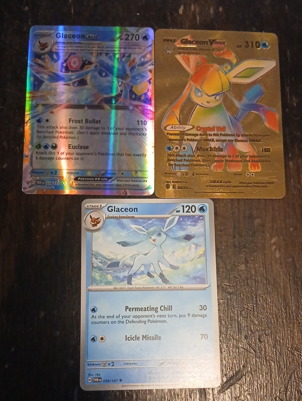 Glaceon Proxy Card Set - Blue, Gold, Holographic